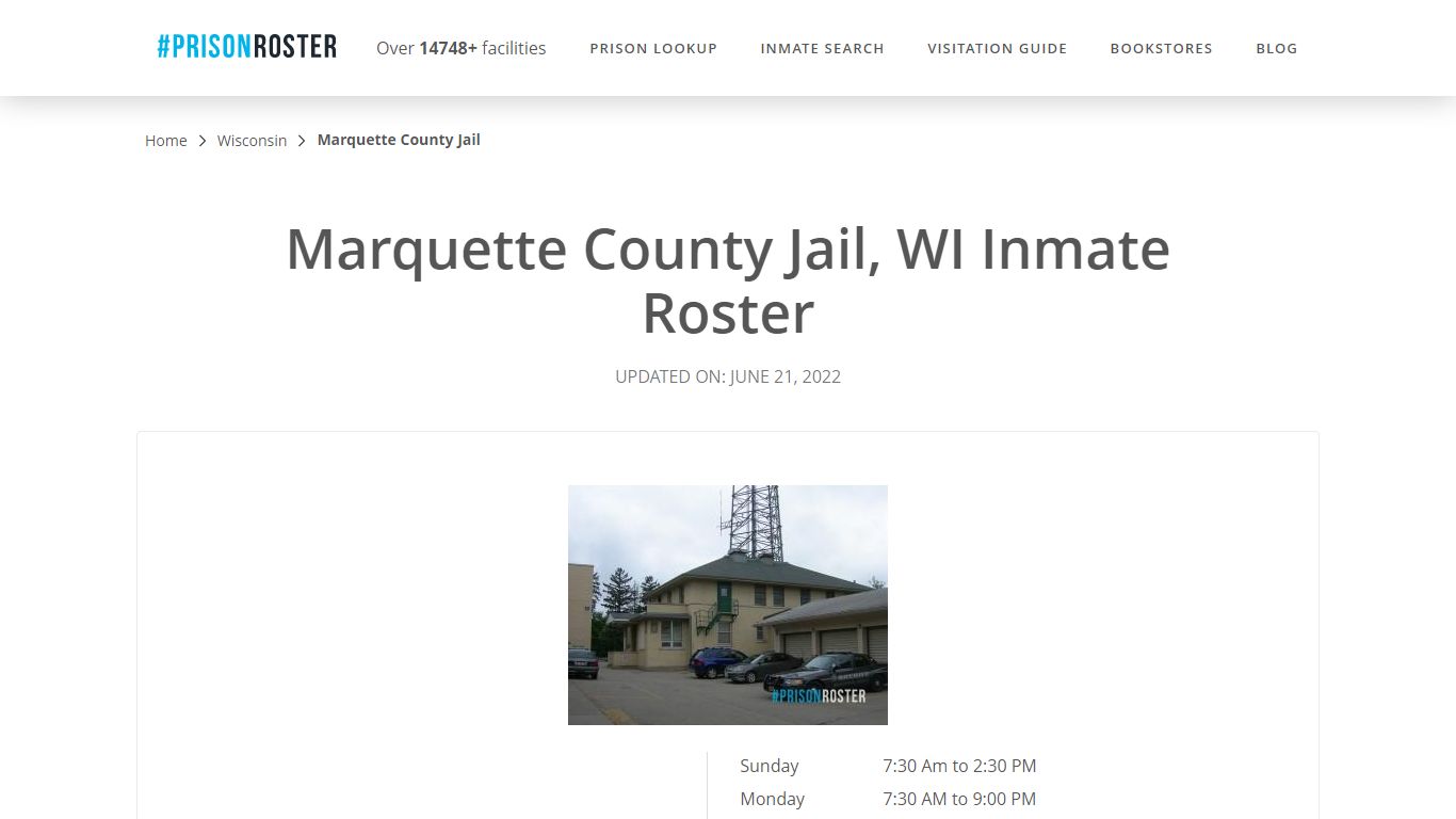 Marquette County Jail, WI Inmate Roster